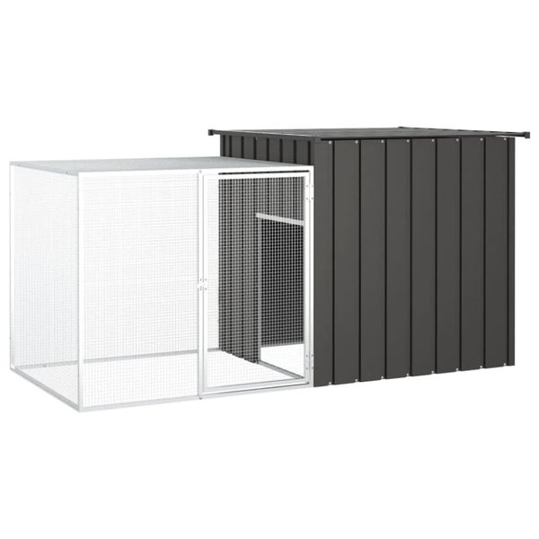 Rabbit Cage Anthracite 200x91x100 Cm Galvanised Steel Topppxi Carousel 1