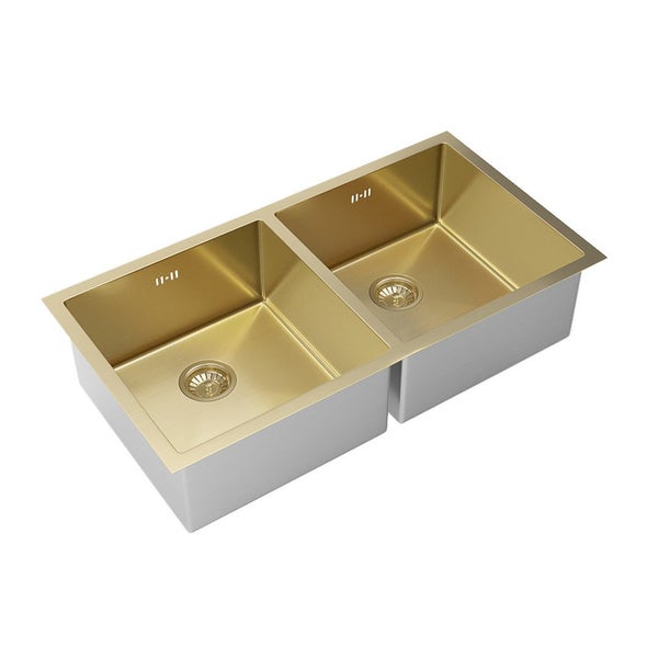 ABI Brushed Brass Zalo - Kitchen Sink Double 855mm - $1154.90 Carousel 2