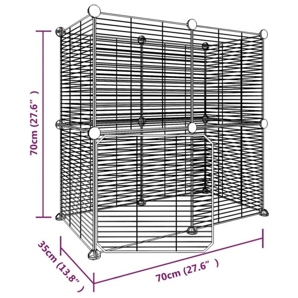 12-panel Pet Cage With Door Black 35x35 Cm Steel Tooabtl Carousel 2
