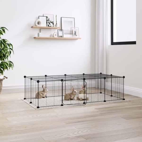 20-panel Pet Cage With Door Black 35x35 Cm Steel Tooabpn Carousel 1