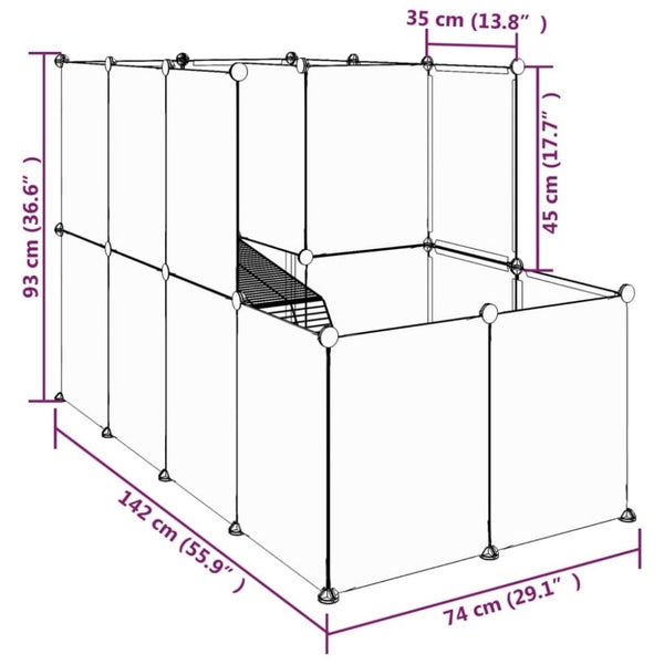 Small Animal Cage Black 142x74x93 Cm Pp and Steel Tabpit Carousel 2