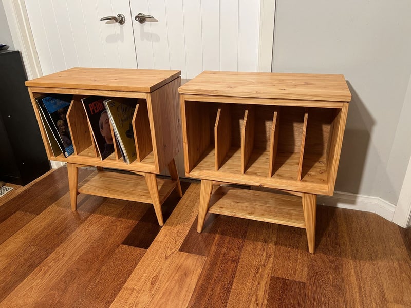 MSM Inspired Turntable/Vinyl Record Storage Cabinet in Solid Timber Carousel 12