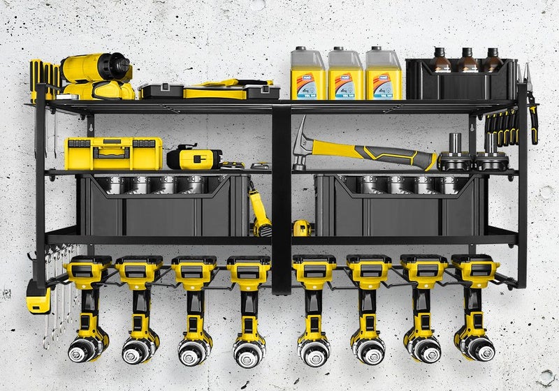 Power Tool Organiser Metal Storage Rack Shelves Carousel 1