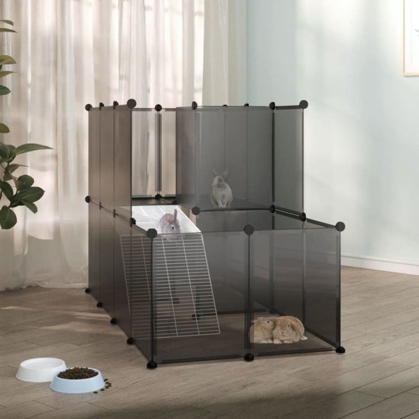 Small Animal Cage Black 142x74x93 Cm Pp and Steel Tabpit Carousel 1
