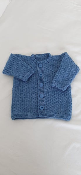 Medium blue merino cardigan62854320784259113