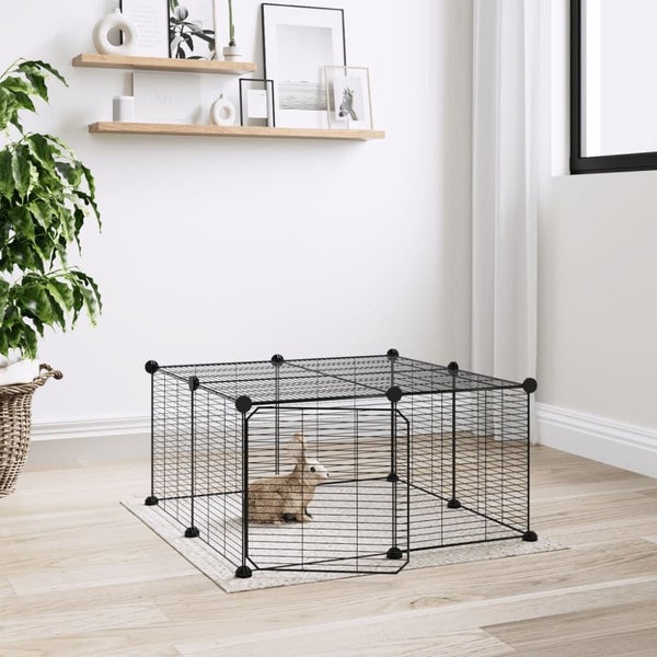12-panel Pet Cage With Door Black 35x35 Cm Steel Tooabpa Carousel 1