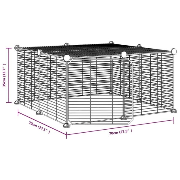 12-panel Pet Cage With Door Black 35x35 Cm Steel Tooabpa Carousel 2