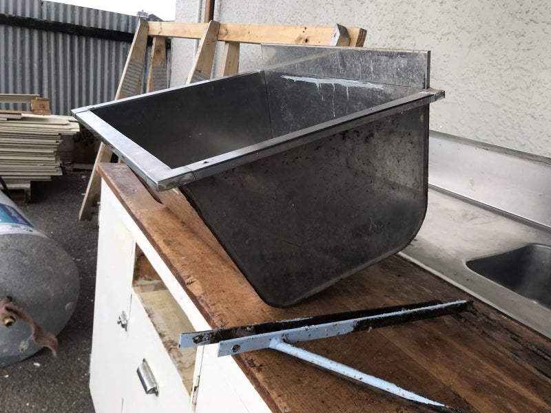 Stainless Steel Laundry Sink With Brackets - #02885. Carousel 2