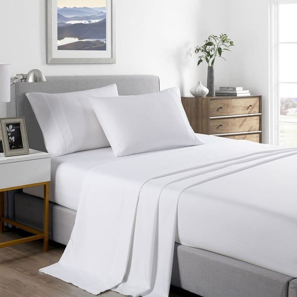 2000 Thread Count Bamboo Cooling Sheet Set Ultra Soft Bedding - Queen - White Carousel 2