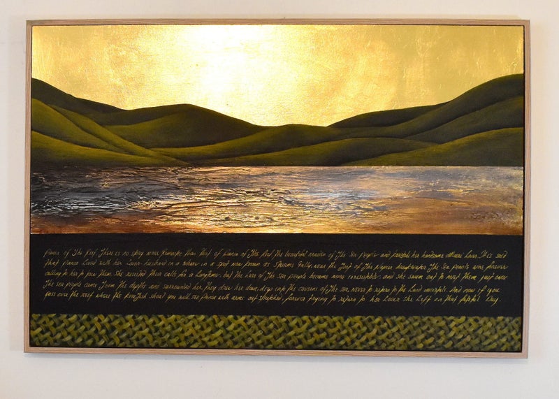 THE MAORI LEGEND OF PANIA OF THE REEF - GOLD LEAF - FLOATING FRAME - LARGE Carousel 1