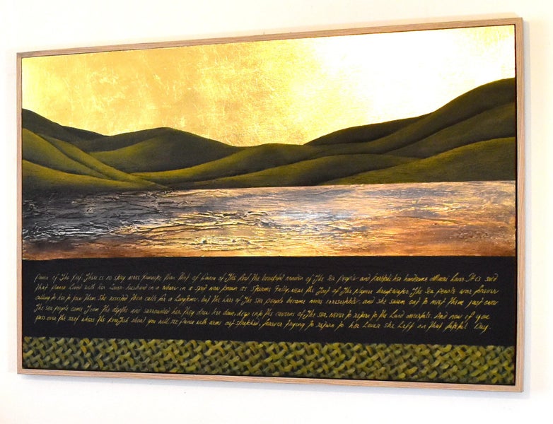 THE MAORI LEGEND OF PANIA OF THE REEF - GOLD LEAF - FLOATING FRAME - LARGE Carousel 2
