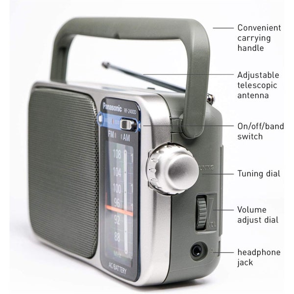Panasonic RF-2400 Portable AM/FM Radio - Silver Carousel 2
