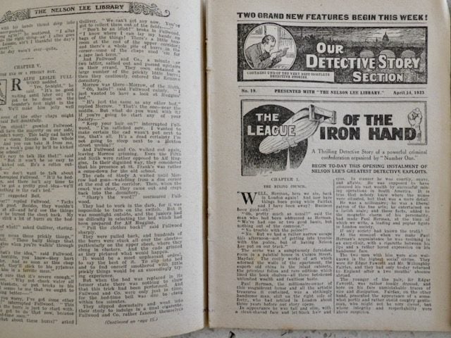 2x Nelson Lee Library 1923 - old British Boys story paper Carousel 3