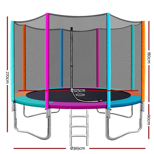 12ft Trampoline Round Trampolines Kids Safety Net Enclosure Pad Outdoor Gift ... Carousel 2