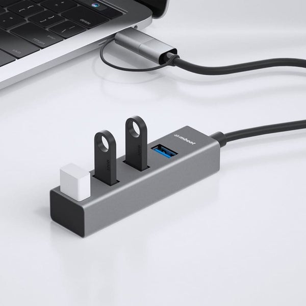 Mbeat 4-port Usb 3.0 Hub with 2-in-1 Usb 3.0 & Usb-c Converter - Space Grey Carousel 2