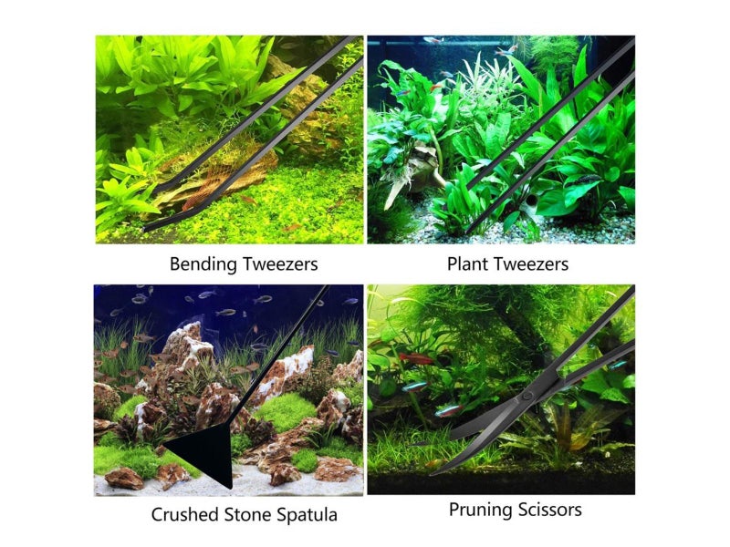 Aquascape Tools Kits, 4 in 1 Anti-Rust Stainless Steel Aquatic Plant Tool Black63699160962307113