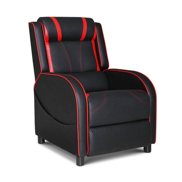Artiss Recliner Chair Gaming Racing Armchair Lounge Sofa Chairs Pu Leather Black Carousel 1