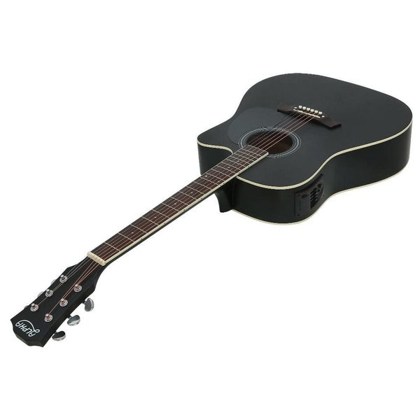 Alpha 41' Inch Electric Acoustic Guitar Wooden Classical Full Size Eq Capo Black63039327805187112