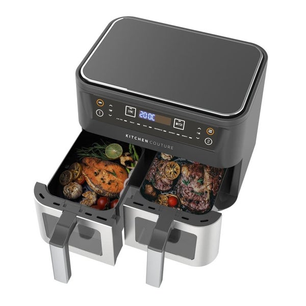 Dual View 2 x 5 Litre (10 Litre) Air Fryer Stainless Steel Carousel 1