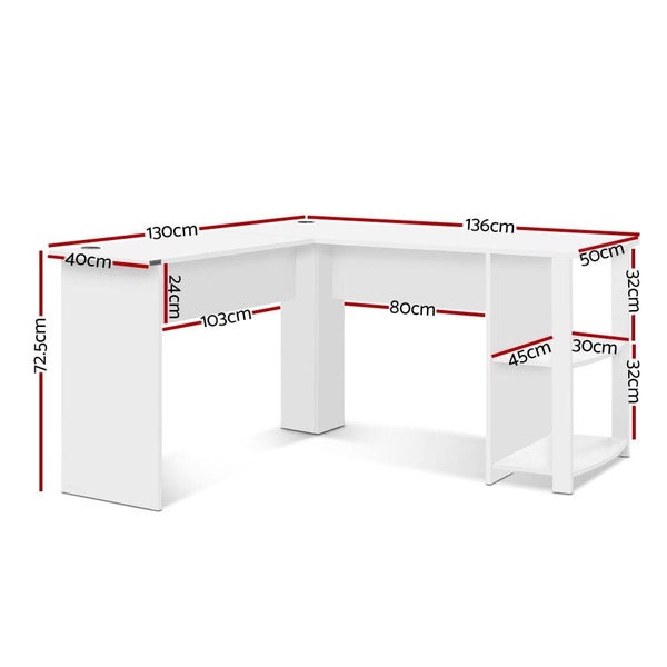Artiss Office Computer Desk Corner Student Study Table Workstation L-shape Sh... Carousel 2