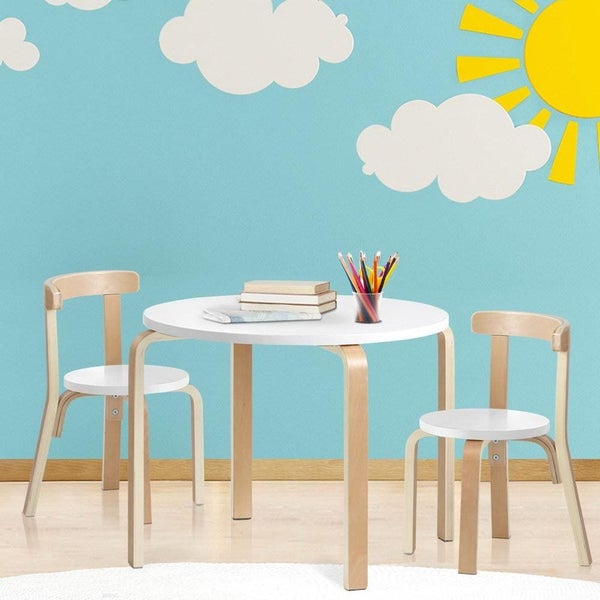 Keezi Nordic Kids Table Chair Set 3pc Desk Activity Study Play Children Modern Carousel 7