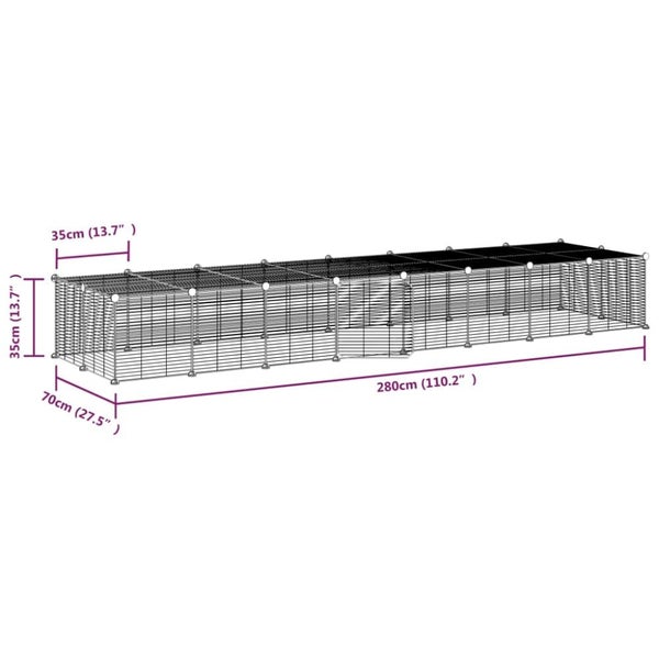 36-panel Pet Cage With Door Black 35x35 Cm Steel Tooablb Carousel 2