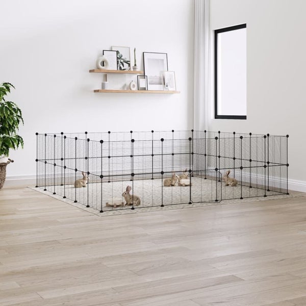 52-panel Pet Cage With Door Black 35x35 Cm Steel Tooabai Carousel 1
