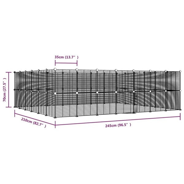 52-panel Pet Cage With Door Black 35x35 Cm Steel Tooabai Carousel 2