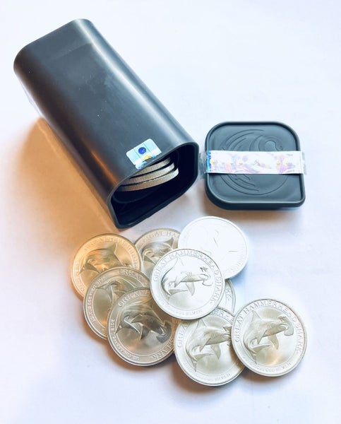 25 x 2015 Perth Mint 1/2 oz .999 Silver Great Hammerhead Shark Brand New Tube Carousel 1