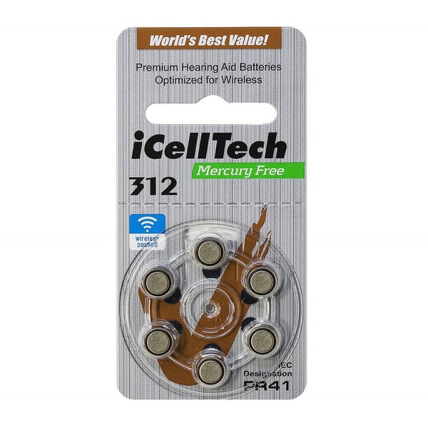 iCellTech 312 Hearing Aid Batteries x 60 Carousel 1