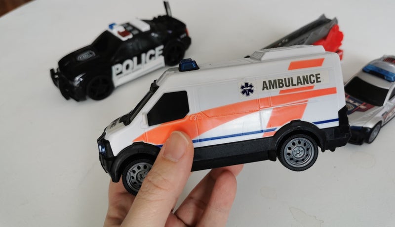 Set of 4 Emergency Vehicles - Fire Truck, Ambulance & Police Cars (B2) Carousel 2