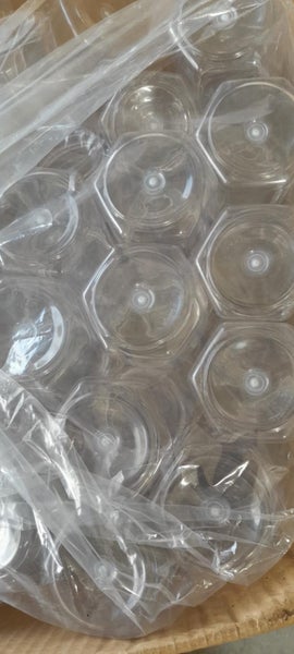 500gm hexagonal plastic honey pots with lids Carousel 3