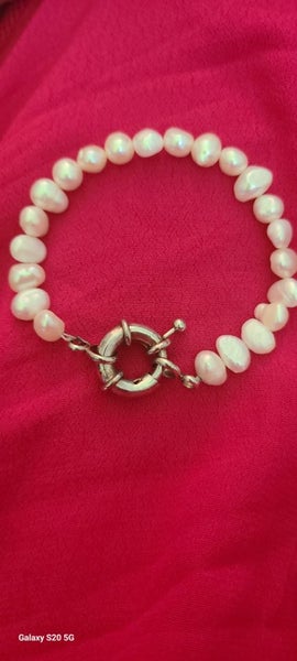 925 Sterling silver freshwater pearl bracelet Carousel 1