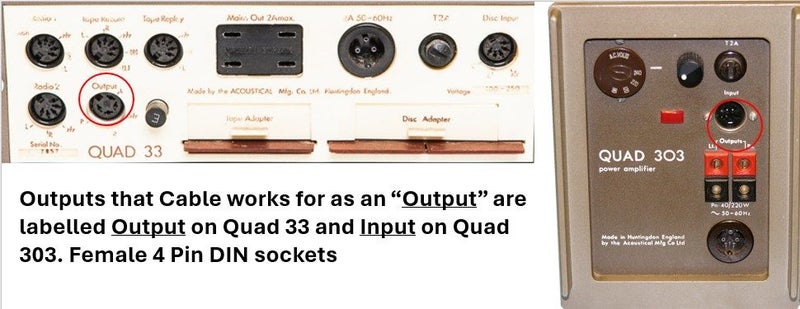 Interconnect cable - Quad 33/303/405 hard to find 4 pin DIN plugs Carousel 3