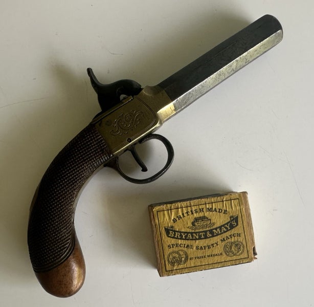 Antique 19th century Percussion muff pistol Carousel 13