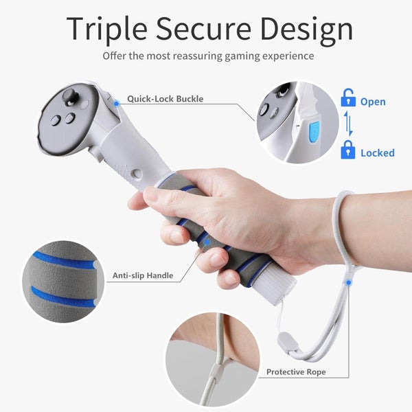 Meta Quest 3 VR Controller Grips - Beat Saber Handle Extensions for Enhanced ... Carousel 6
