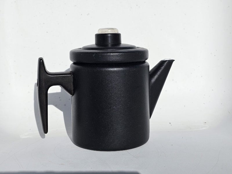 Vintage Black Antti Nurmesniemi Enamel Coffee Pot by Arabia Finland Finel Carousel 1
