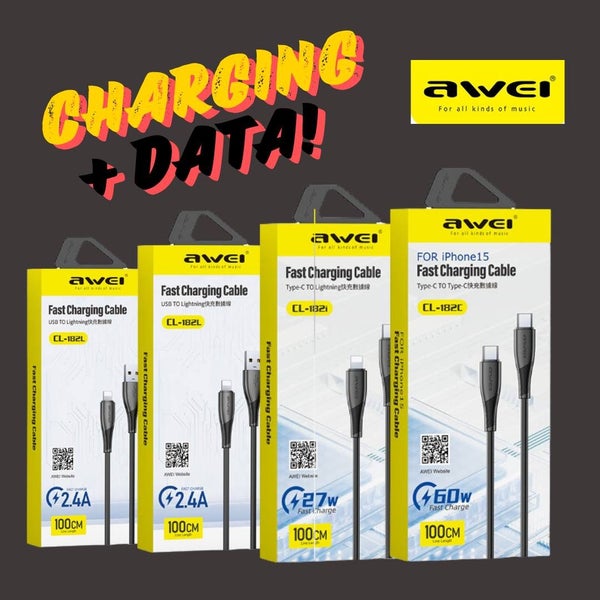 Charging + Data Transfer Cables - Suit Phones Tablets Devices - 4 Options Carousel 1
