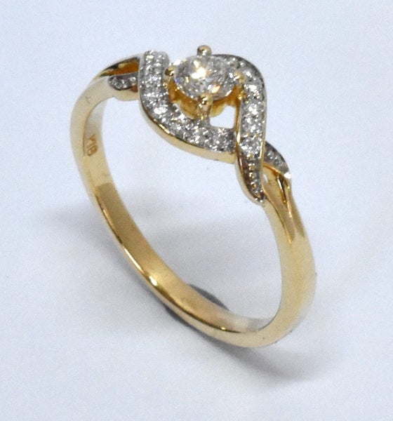 $3,100 Hand Made 18ct Yellow Gold Ring TCW 0.28cts!! Size J - 176584 Carousel 1