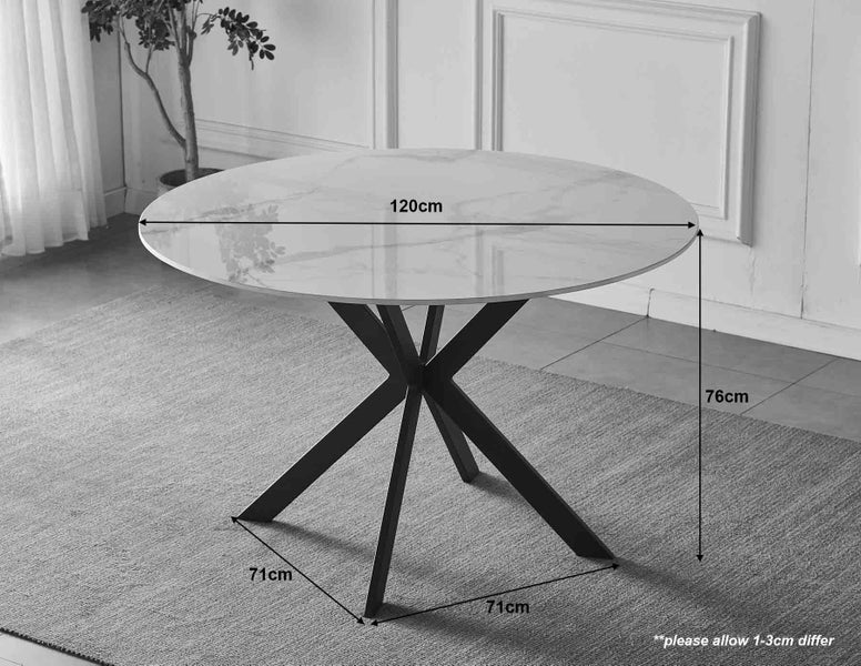 Round Dining Table Marble Ceramic Carousel 3