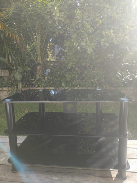 Black Glass 3 tier TV Entertainment Unit Carousel 1