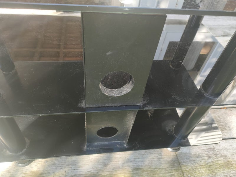 Black Glass 3 tier TV Entertainment Unit Carousel 7