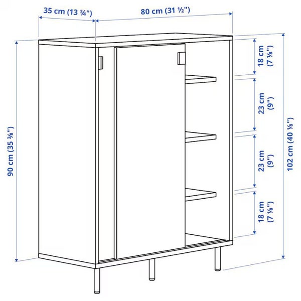IKEA MACKAPAR Shoe Cabinet Storage White 80X35X102 cm Carousel 5