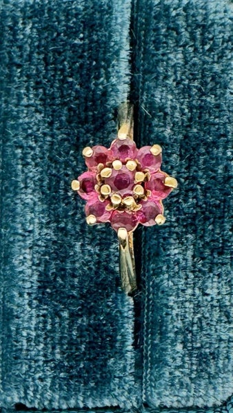 Vintage Ruby Flower Ring Carousel 1