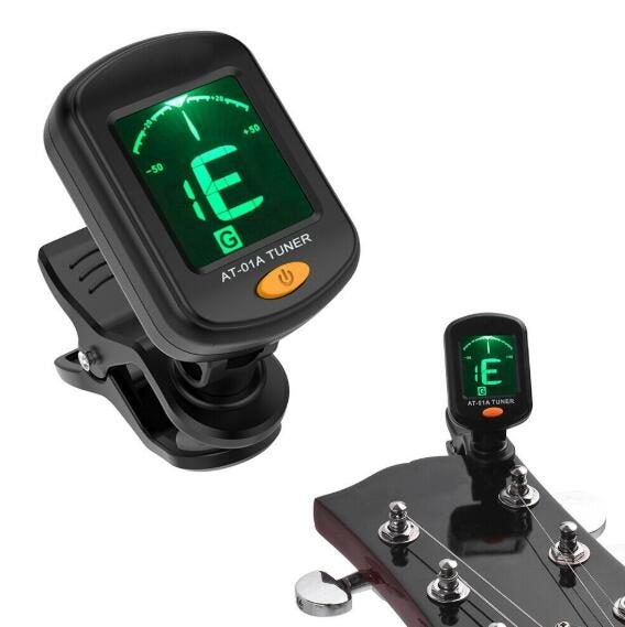 LCD Electric Tuner Clip-On for Bass, Guitar, Ukulele, Violin Carousel 1