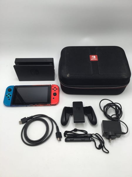* Red/Blue Nintendo Switch V2 Console w/ Extras! * Carousel 1