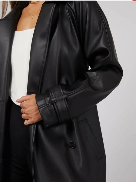 Brand New Vegan Leather Trench Coat - Never worn with tags Carousel 6