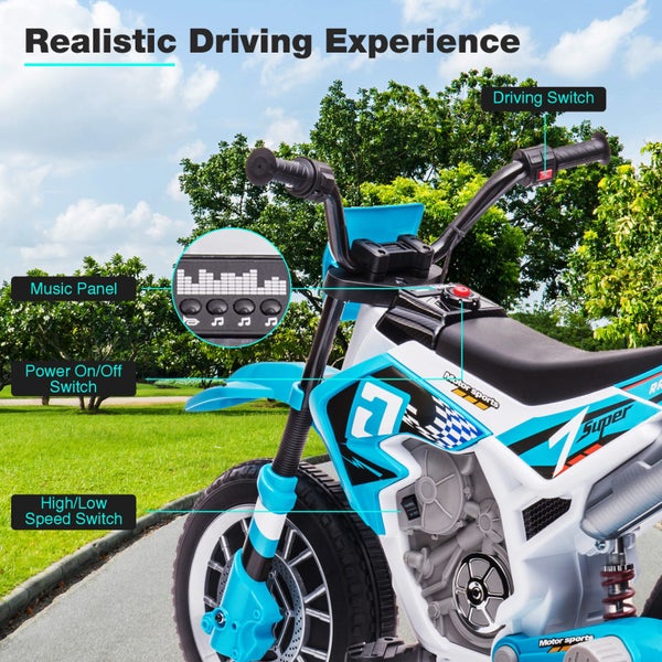 Kids Ride On Motorcycle Electric Toy Car 12V Battery Powered Motorbike Dirt Bike Carousel 2