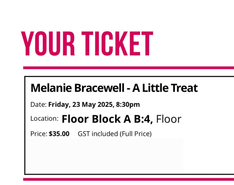 2 x Melanie Bracewell Auckland Tickets Carousel 1