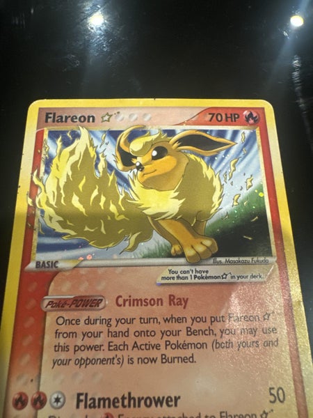 Pokemon Flareon Gold Star holo power keepers 2007 100/108 *Poor Condition* Carousel 2